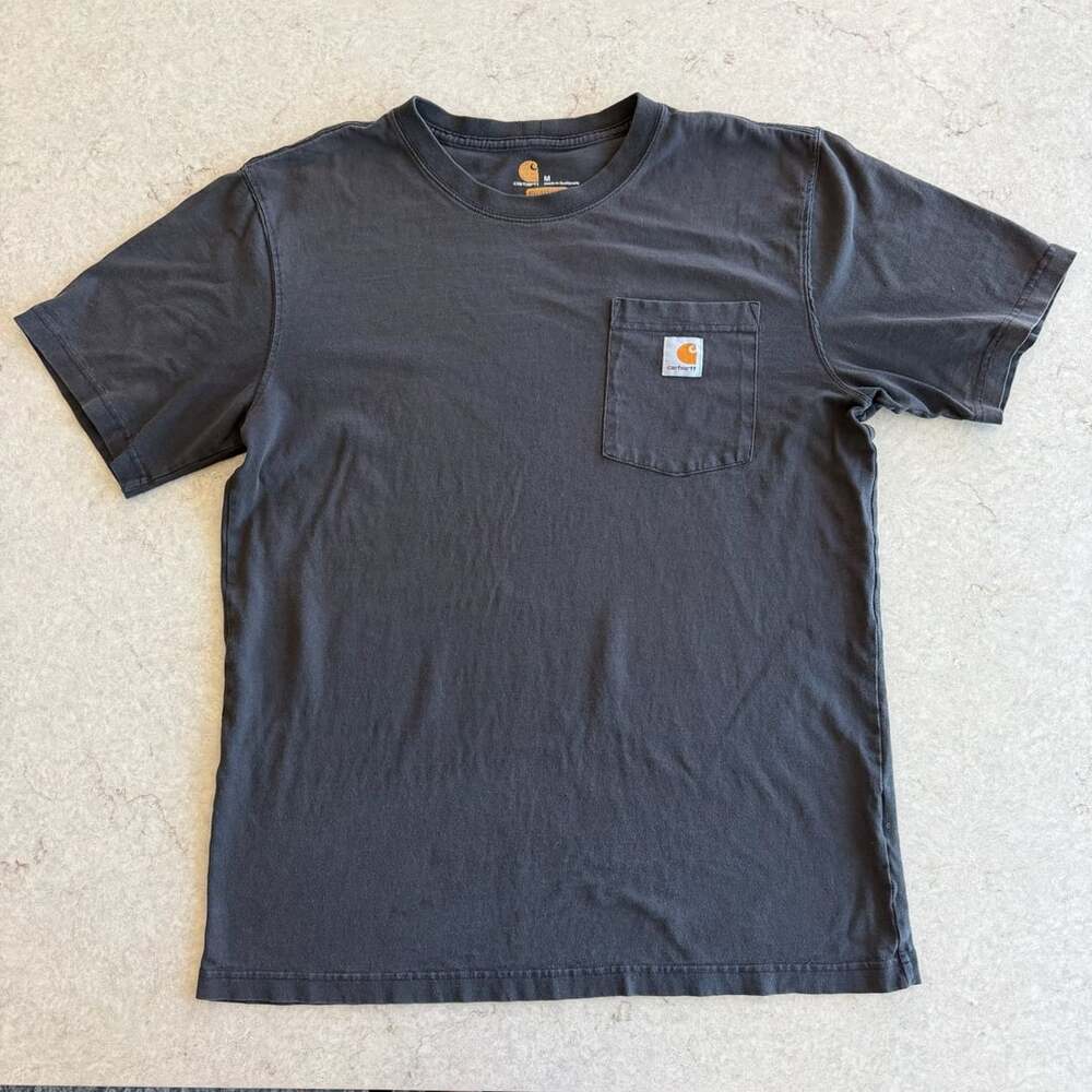 Carhartt Relaxed Fit Pocket T-Shirt Size M Black Cotton Short Sleeve